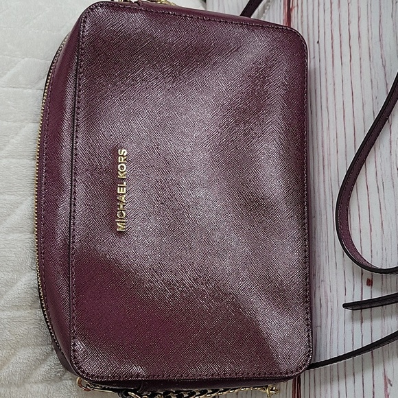 Michael Kors Women's Burgundy Crossbody Bag - Picture 8 of 8